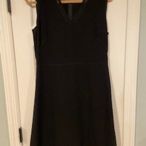 Black a line dress with sheer ascents